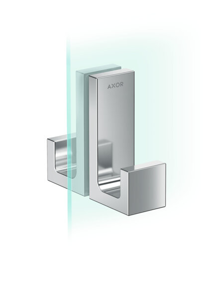 hansgrohe AXOR Universal Rectangular shower door handle, 6-12mm glass thickness, metal, 42639