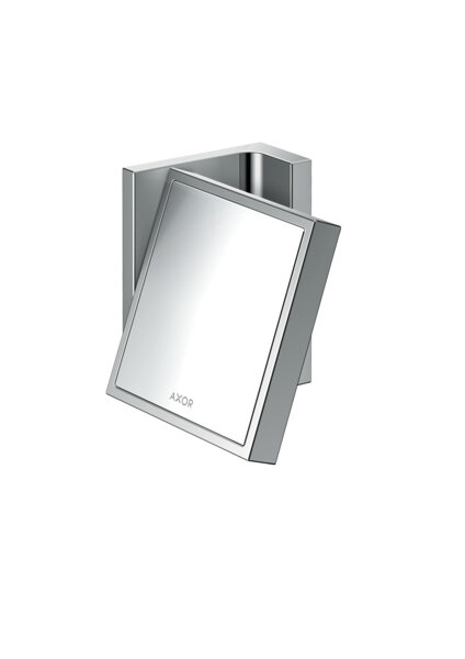 hansgrohe AXOR Universal Rectangular shaving mirror, magnification 1.7x, tilting, metal frame, 42649