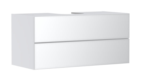 hansgrohe Xevolos E vanity unit, 2 drawers, 1 central cut-out, 1180x550x555mm, for console with coun...