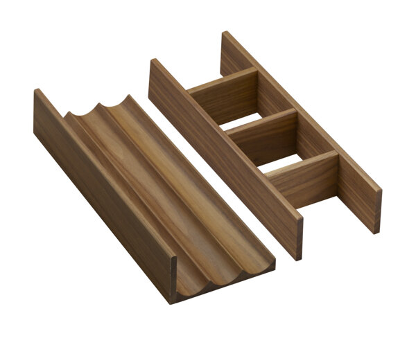 hansgrohe IntraStories internal drawer divider set 320, for vanity unit 580/475 and 1375/550, solid wood, dark walnut, 54231630