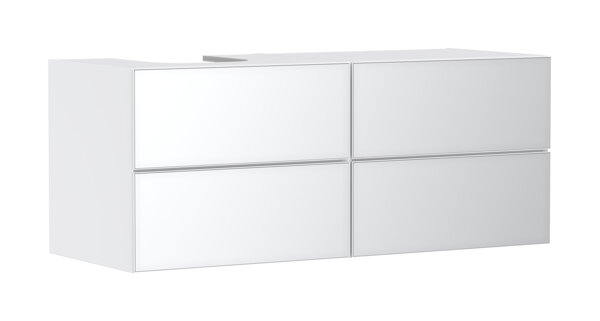 hansgrohe Xevolos E vanity unit, 4 drawers, 1 cut-out left, 1370x550x555mm, for console with countertop washbasin left, 5423