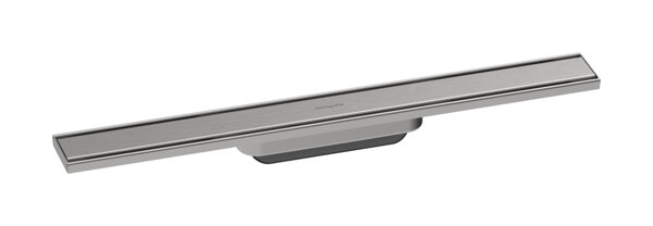 hansgrohe RainDrain Original finished set shower channel, 600mm, height adjustable, brushed stainles...