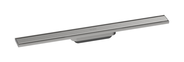 hansgrohe RainDrain Original finished set shower channel, 700mm, height adjustable, brushed stainles...