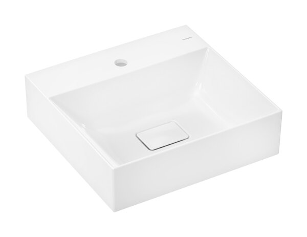 hansgrohe Xevolos E hand-rinse basin, without overflow, 500x480mm, SmartClean, unpolished, with pop-up waste, 6108