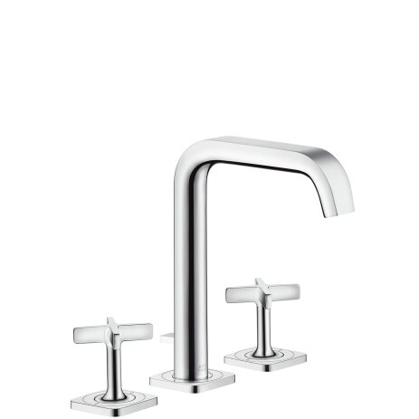 Hansgrohe Axor Citterio E 3-hole basin mixer 170 with pop-up waste and rosettes