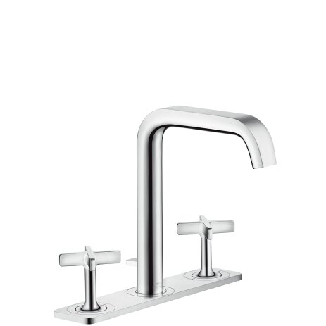 Hansgrohe Axor Citterio E 3-hole basin mixer 170 with pop-up waste and plate