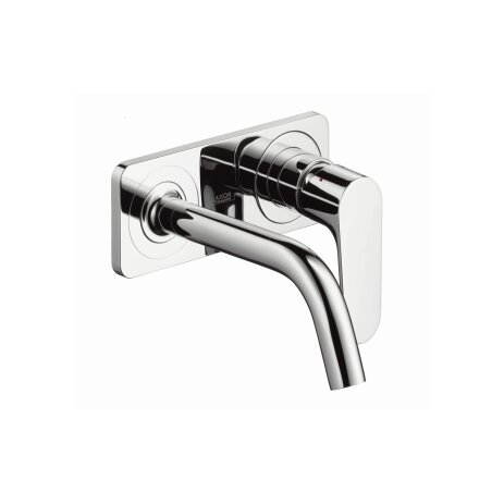 Hansgrohe AXOR Citterio M Single lever flush-mounted basin mixer with plate and short spout Wall mou...