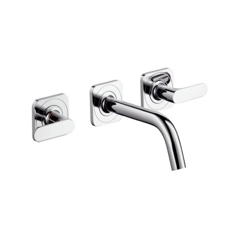 Hansgrohe Hansgrohe AXOR Citterio 3-hole flush-mounted basin mixer for wall mounting with spout 166 ...