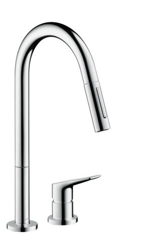 Hansgrohe Axor Citterio M DN 15 2-hole single-lever kitchen mixer 220 with pull-out spray