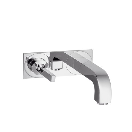 Hansgrohe AXOR Citterio single-lever washbasin mixer flush-mounted, plate for wall mounting, spout 165mm