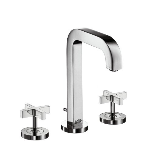 Hansgrohe AXOR Citterio 3-hole basin mixer 170, pop-up waste, spout 140mm, cross handles, rosettes