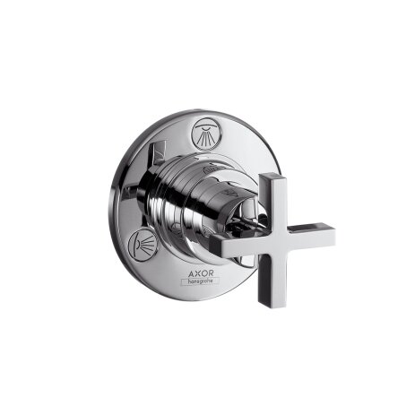 Hansgrohe Axor Citterio Trio / Quattro Shut-off and changeover valve flush-mounted with cross handles