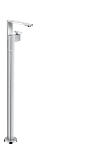 hand-sized AXOR Edge single-lever basin mixer floor standing with push-open waste, diamond-cut