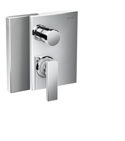 hand-sized AXOR Edge single-lever bath mixer concealed with integrated safety combination according to EN1717, diamond-cut