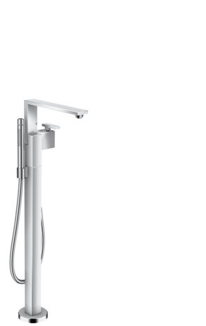 hand-sized AXOR Edge single-lever bath mixer floor standing, diamond-cut