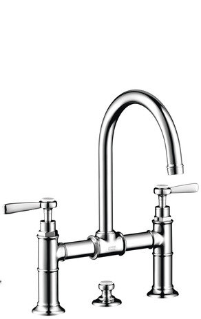 Hansgrohe AXOR Montreux 2-handle basin mixer 220, pop-up waste, lever handles, 175mm projection