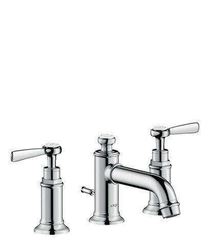 Hansgrohe AXOR MONTREUX 3-hole basin mixer 30, pop-up waste, lever handles, 142mm projection