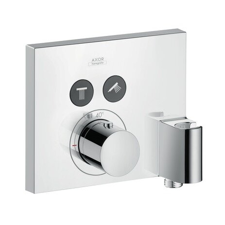 Hansgrohe Axor Starck ShowerSelect Square Thermostat flush-mounted for 2 consumers with FixFit and Porter