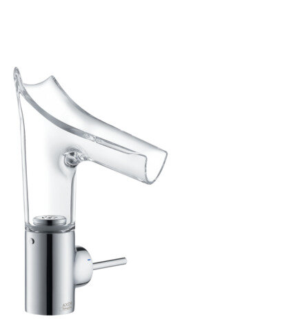 Hansgrohe AXOR Starck V single-lever basin mixer 140 with glass spout and pop-up waste