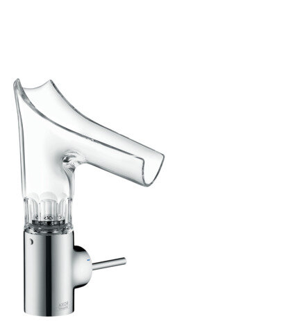 Hansgrohe AXOR Starck V single-lever basin mixer 140 with glass spout and pop-up waste - facet cut