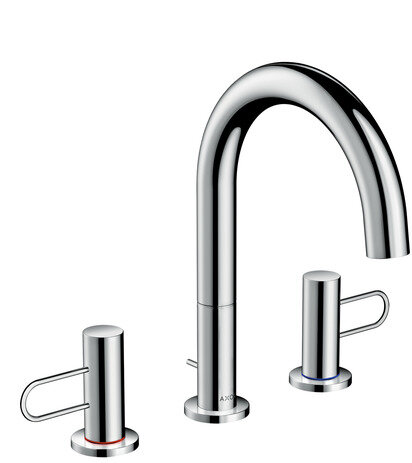 Hansgrohe AXOR Uno 3-hole basin mixer 200, bow handle, pop-up waste, 173mm projection