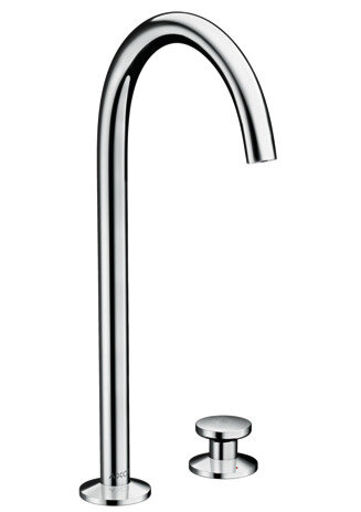 hansgrohe AXOR One 2-hole basin mixer Select 260 with push-open waste, 165 mm projection, 48060