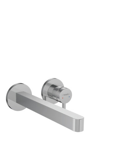 hansgrohe Finoris single lever concealed washbasin mixer for wall mounting with spout 22.5 cm, proje...