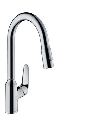 Hansgrohe Focus M42 single lever kitchen mixer 220, pull-out shower, 2jet