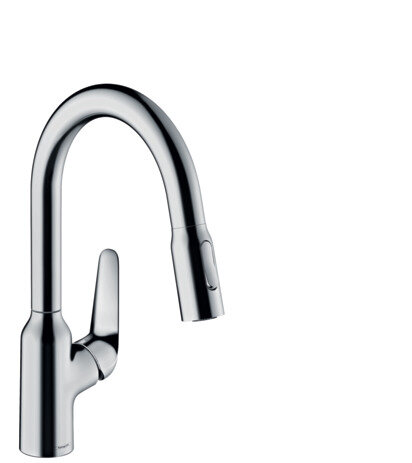 Hansgrohe Focus M42 single lever kitchen mixer 180, pull-out shower, 2jet, sBox