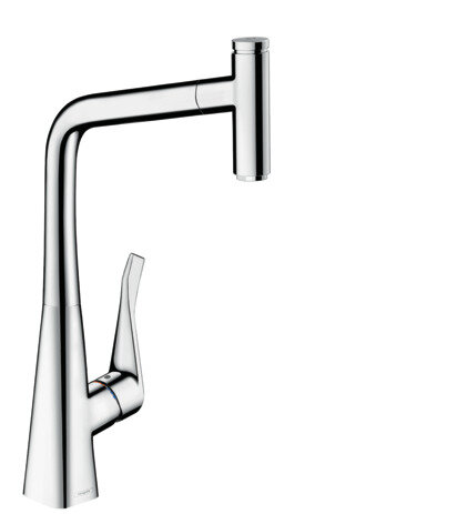 Hansgrohe Metris Select single-lever kitchen mixer 320, pull-out spout, 1jet