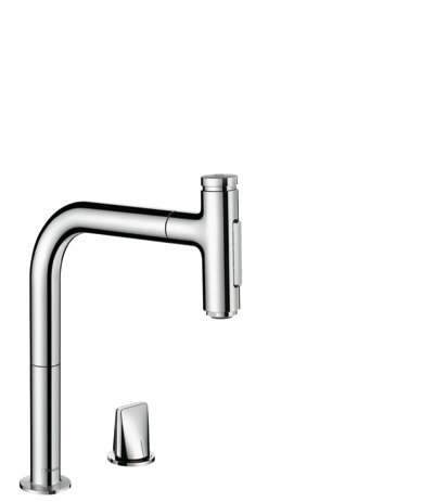 hansgrohe Metris Select M71 2-hole single-lever kitchen mixer 200, pull-out shower, 2jet