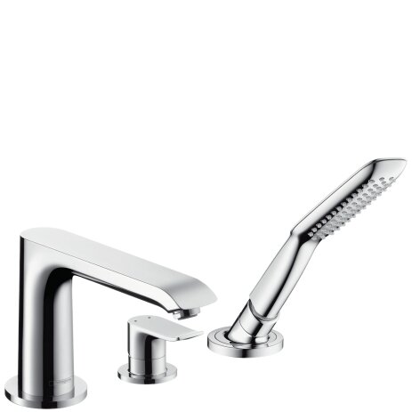 Hansgrohe Metris 3-hole single-lever bath rim mixer chrome, 31190000