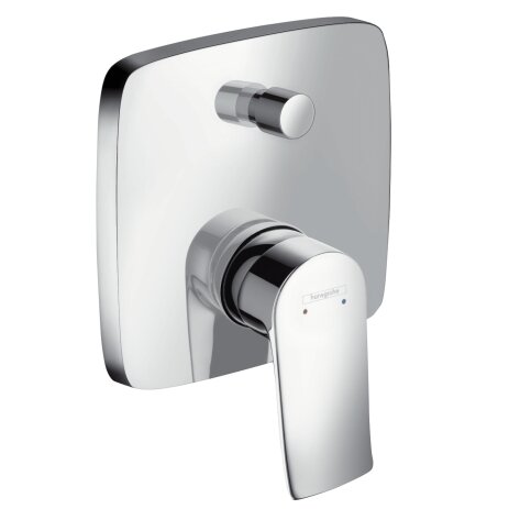 Hansgrohe Metris single-lever bath mixer flush-mounted 31454000 square, fuse combination