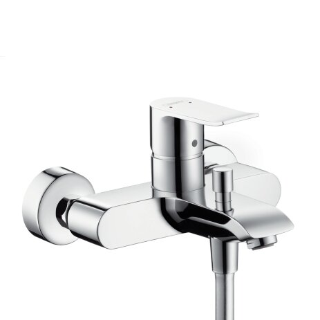 Hansgrohe Metris single-lever surface-mounted bath mixer, overhang 123-130.5mm