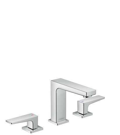 Hansgrohe Metropol 3-hole basin mixer 110, lever handles, push-open waste, projection 132mm 32514000