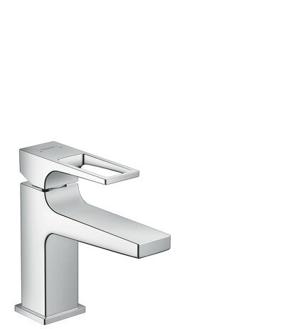 Hansgrohe Metropol single-lever basin mixer 100, lever handle, push-open waste, for hand-rinse basin, projection 127mm