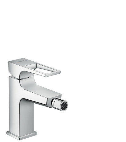 Hansgrohe Metropol single-lever bidet mixer, lever handle, push-open waste, laminar jet