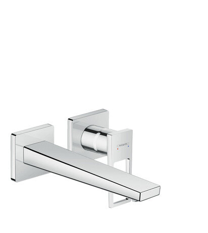 Hansgrohe Metropol single-lever washbasin mixer, flush-mounted, lever handle, 225mm projection, wall mounting