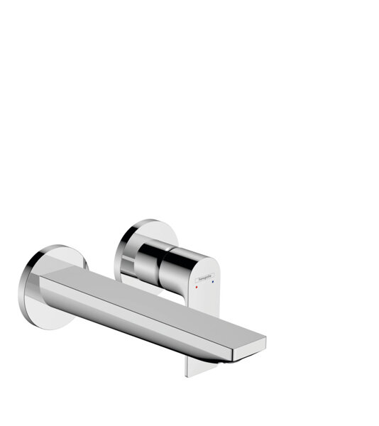 hansgrohe Rebris E single lever concealed washbasin mixer for wall mounting with spout 20 cm, projec...