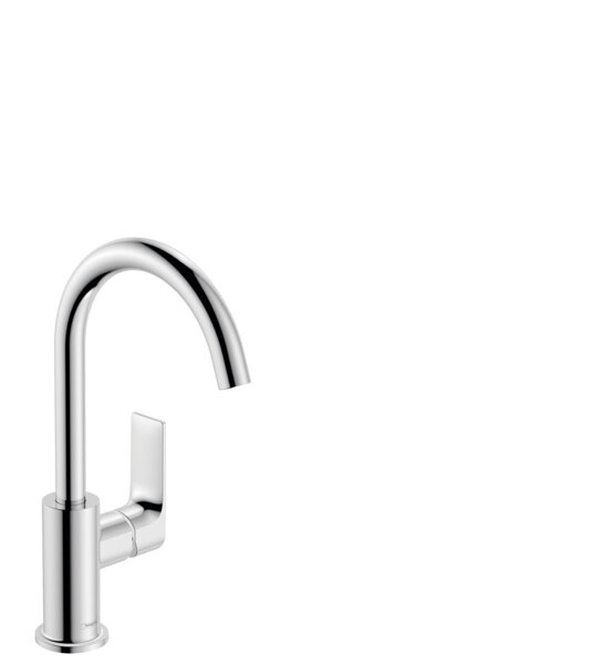 hansgrohe Rebris E single lever basin mixer 210 with swivel spout and waste, 154 mm projection, 72576