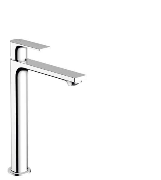 hansgrohe Rebris E single lever basin mixer 240 CoolStart for wash bowls with drain set, projection ...