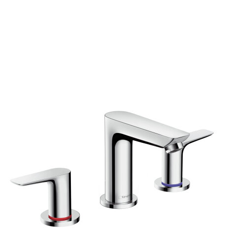 hansgrohe Talis E 3-hole basin mixer, pop-up waste, 112mm projection