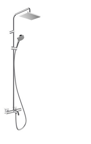 hansgrohe Vernis Shape Shower system 230 1 spray water-saving with tub thermostat, chrome, 26098000