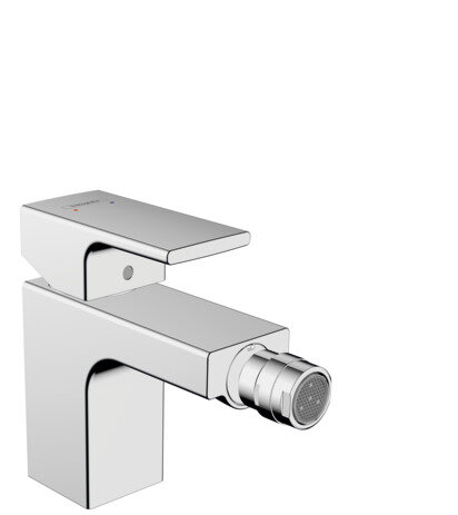 hansgrohe Vernis Shape single lever bidet mixer with pop-up waste, projection 124 mm, 71211