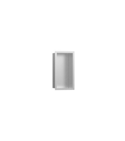 hansgrohe XtraStoris Individual wall niche brushed stainless steel with design frame, 300x150x100 mm...