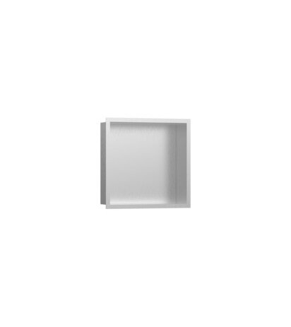 hansgrohe XtraStoris Individual wall niche brushed stainless steel with design frame, 300x300x100 mm, 56097