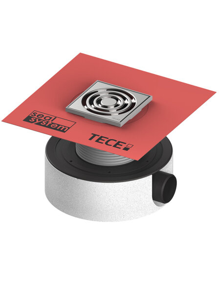 TECEdrainpoint S 114 drain set, super-flat, factory-fitted Seal System sealing collar, 3601104