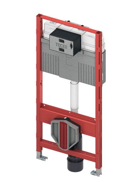 TECEprofil toilet module, with uni flush valves, integrated hygiene flushing function, hot and cold water, height 1120mm, 9300388