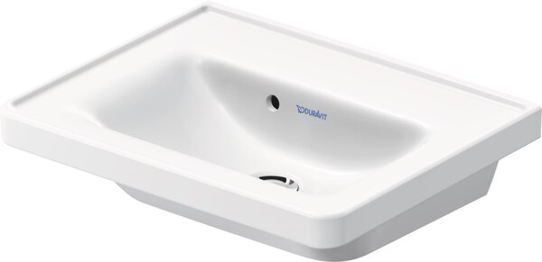 Duravit D-Neo hand-rinse basin, with overflow, without tap hole, 500x400mm, white high gloss, 074250...