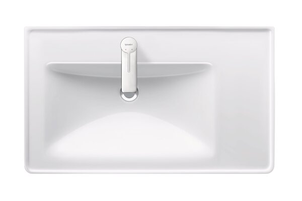 Duravit D-Neo Möbelwaschtisch, Becken links, 800x480mm, 1 Hahnloch, mit Überlauf, weiß Hochglanz,...